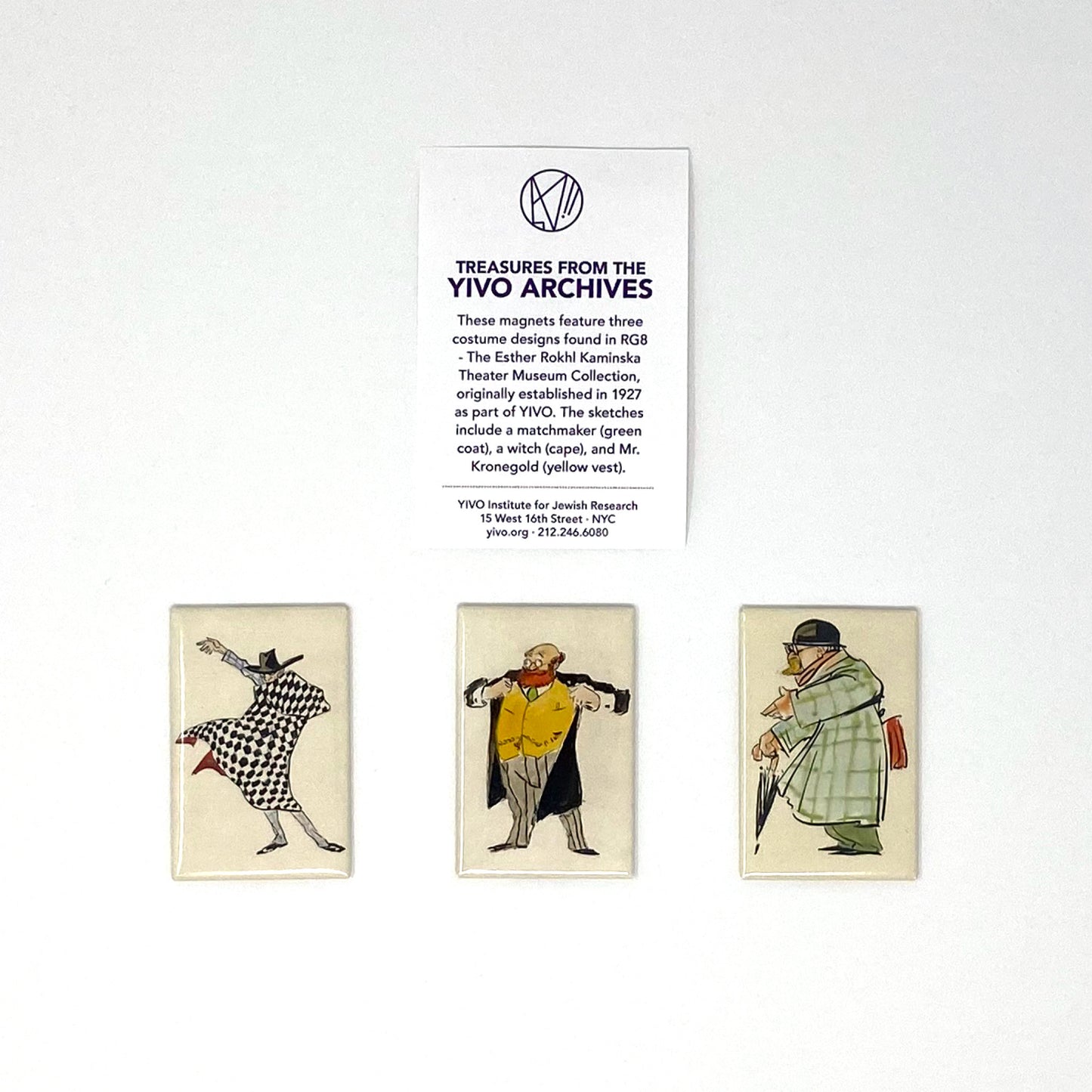 The Story of the Yiddish Stage Refrigerator Magnet Set